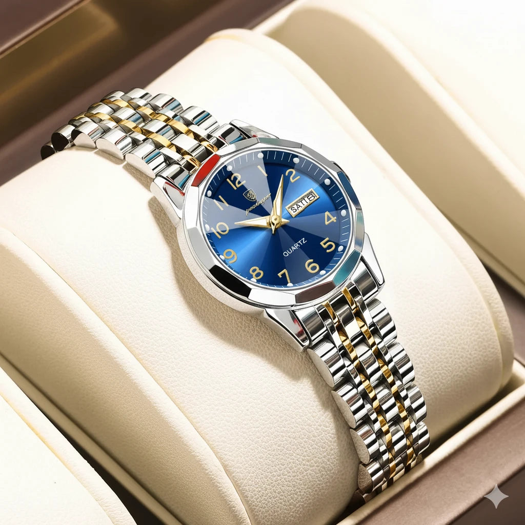 Luxury Women’s Watch | Waterproof Stainless Steel Quartz Wristwatch