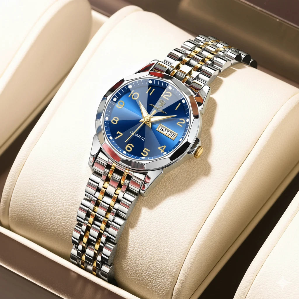 Luxury Women’s Watch | Waterproof Stainless Steel Quartz Wristwatch