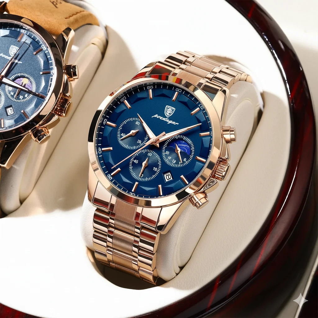 Men's Luxury Sport Chronograph Watch – Stainless Steel & Waterproof